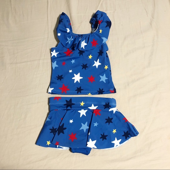 NWOT Hanna Andersson Star Pattern Tankini Bathing Suit Size 2T - Picture 3 of 6